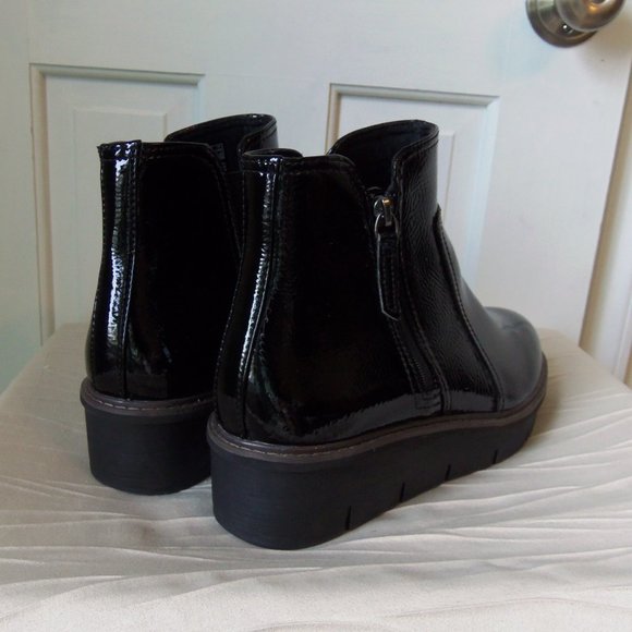 Clarks Glossy Black Ankle Booties - Picture 5 of 13